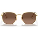 RAY BAN sol HEXAGONAL DORADO, CRISTAL MARRÓN DEGRADÉ (NO POL) 3548N 912443 cal 51