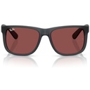 RAY BAN SOL JUSTIN GRIS ÓPALO, CRISTAL VIOLETA OSCURO (NO POL) 4165 687375 C55